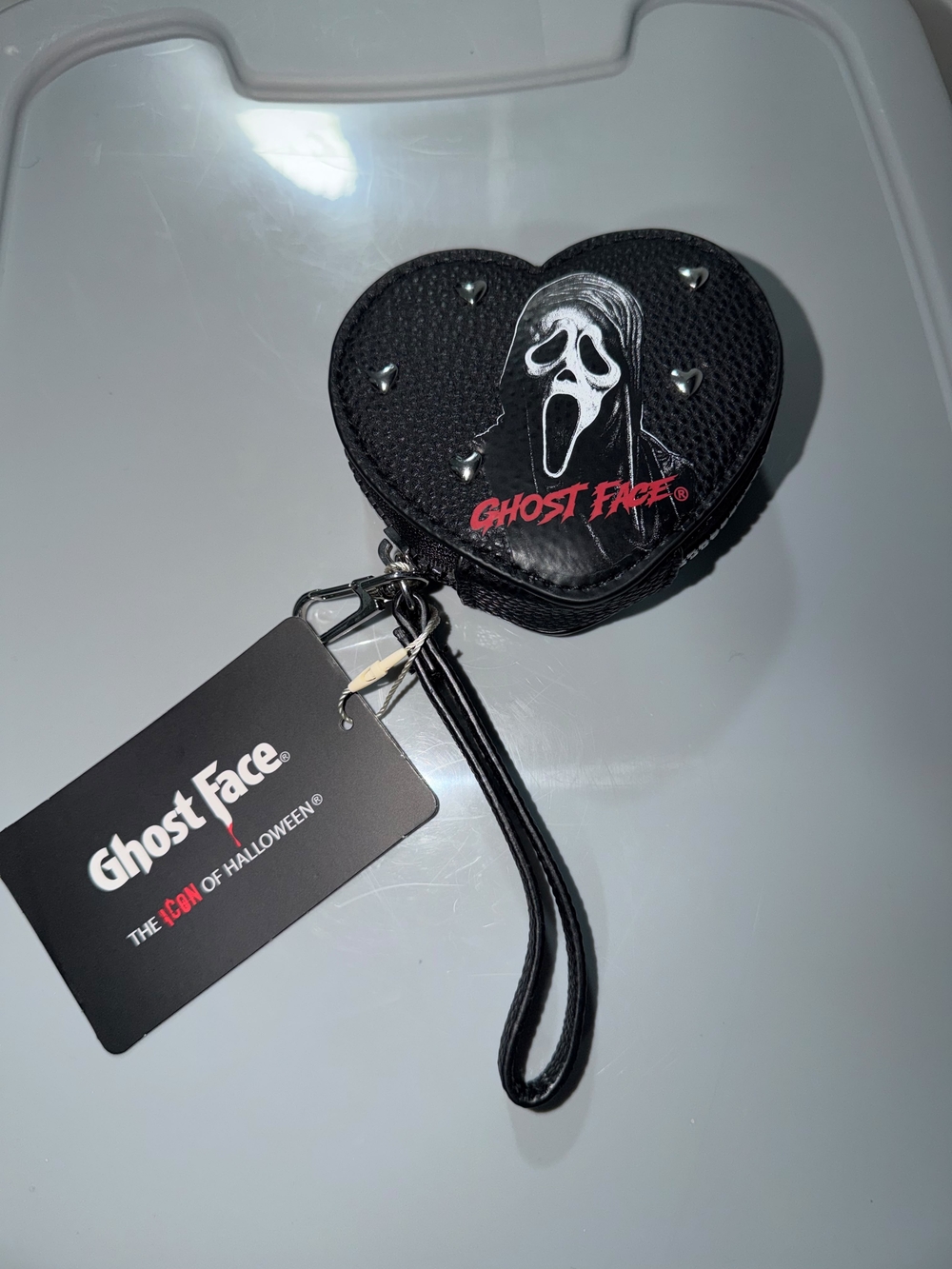 Ghostface Black Heart Wristlet Coin Purse